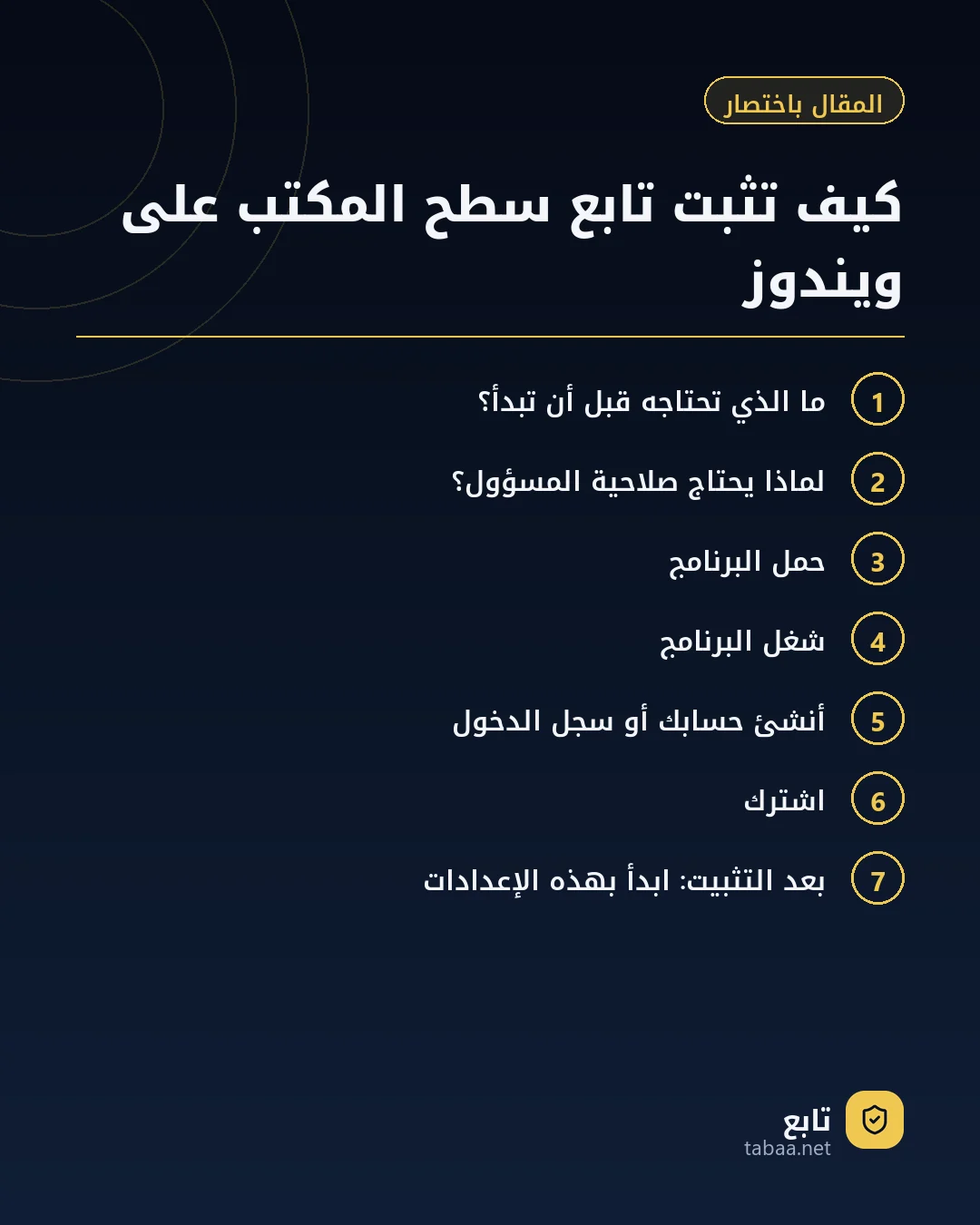المقال باختصار: كيف تثبت تابع سطح المكتب على ويندوز