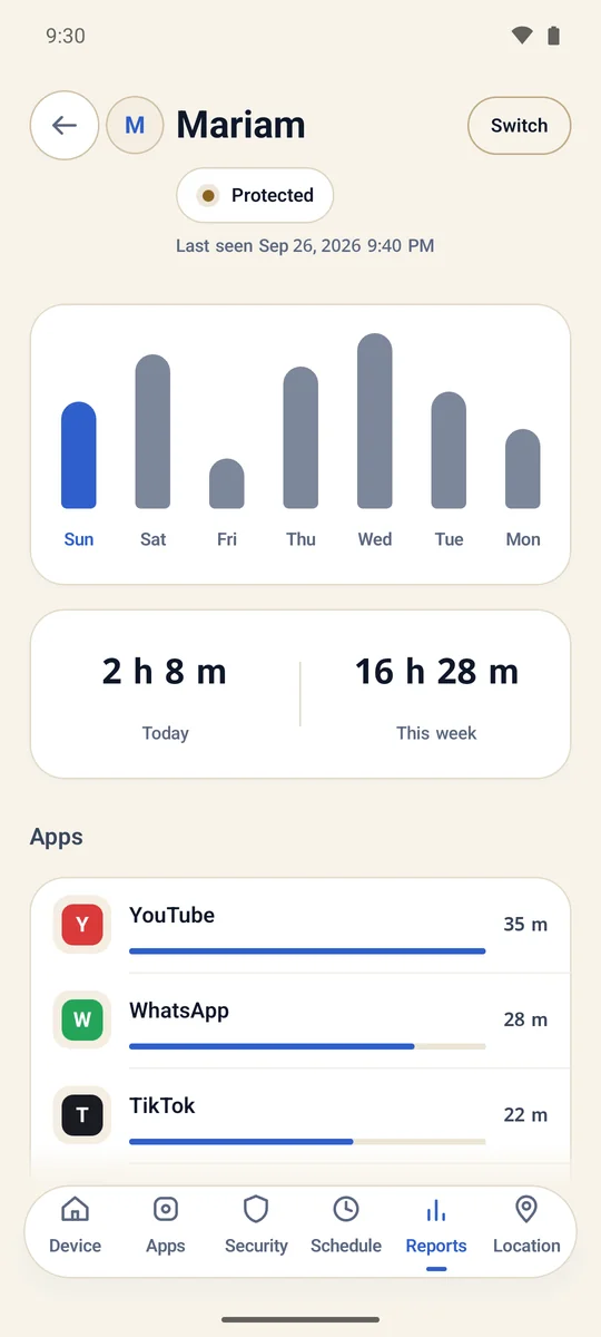 Supervisor app: Reports